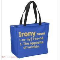 Irony Funny Definition Opposite Of Wrinkly  Tote Bag thumb 2