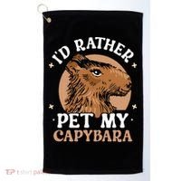 I'd Rather Pet My Capybara Animal Capybaras Rodent Lover Golf Towel thumb 0