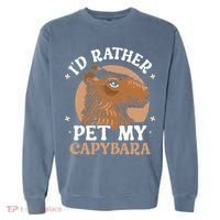 I'd Rather Pet My Capybara Animal Capybaras Rodent Lover Garment-Dyed Sweatshirt thumb 0