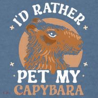 I'd Rather Pet My Capybara Animal Capybaras Rodent Lover Garment-Dyed Sweatshirt thumb 2
