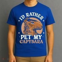 I'd Rather Pet My Capybara Animal Capybaras Rodent Lover T-Shirt thumb 3