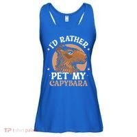 I'd Rather Pet My Capybara Animal Capybaras Rodent Lover Ladies Essential Flowy Tank thumb 0