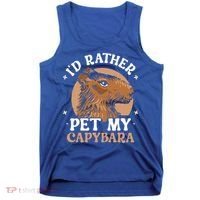 I'd Rather Pet My Capybara Animal Capybaras Rodent Lover Tank Top thumb 0