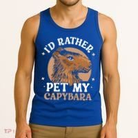 I'd Rather Pet My Capybara Animal Capybaras Rodent Lover Tank Top thumb 3