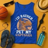 I'd Rather Pet My Capybara Animal Capybaras Rodent Lover Tank Top thumb 4