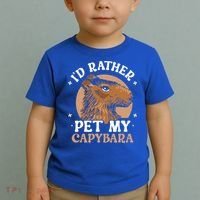 I'd Rather Pet My Capybara Animal Capybaras Rodent Lover Toddler T-Shirt thumb 2