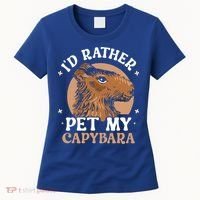 I'd Rather Pet My Capybara Animal Capybaras Rodent Lover Women's T-Shirt thumb 0