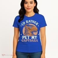 I'd Rather Pet My Capybara Animal Capybaras Rodent Lover Women's T-Shirt thumb 4