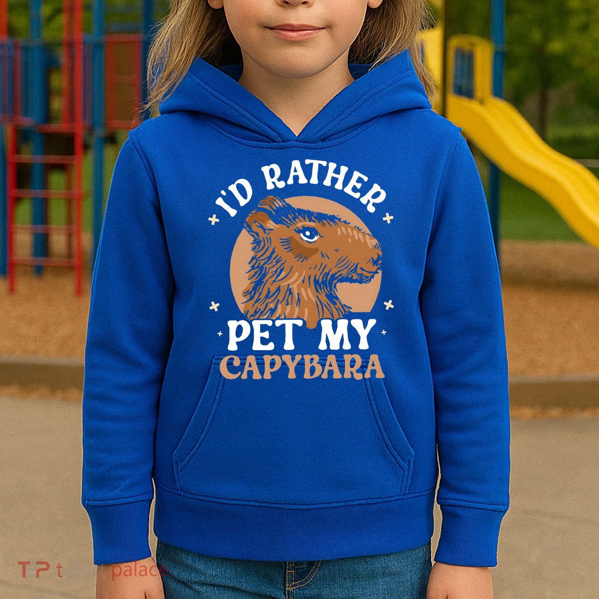 I'd Rather Pet My Capybara Animal Capybaras Rodent Lover Kids Hoodie