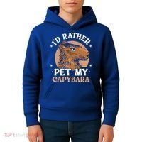 I'd Rather Pet My Capybara Animal Capybaras Rodent Lover Kids Hoodie thumb 4