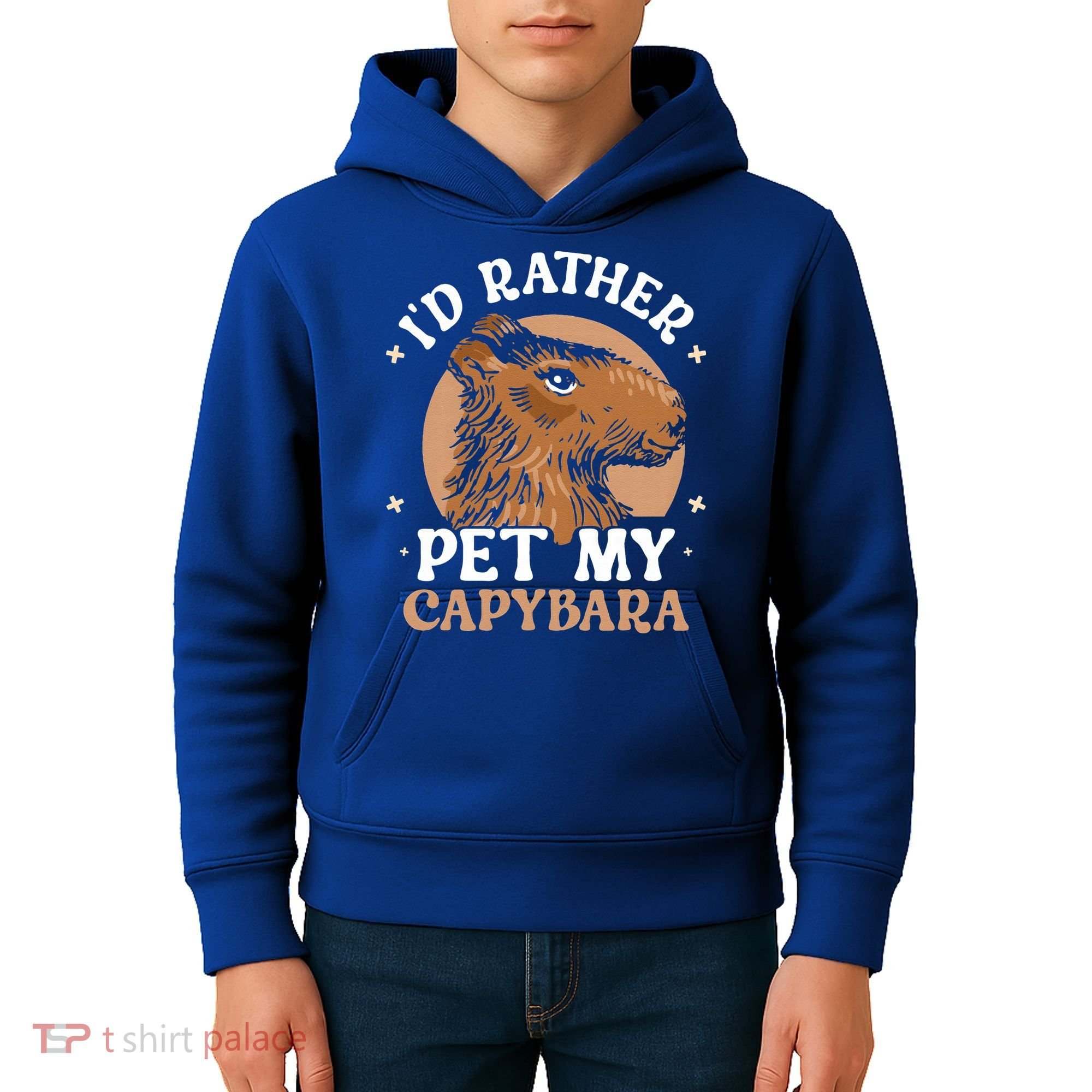 I'd Rather Pet My Capybara Animal Capybaras Rodent Lover Kids Hoodie