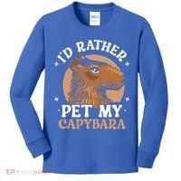 I'd Rather Pet My Capybara Animal Capybaras Rodent Lover Kids Long Sleeve Shirt thumb 0