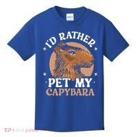 I'd Rather Pet My Capybara Animal Capybaras Rodent Lover Kids T-Shirt thumb 0