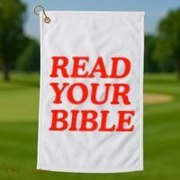 Isaiah Robin Read Your Bible Golf Towel thumb 1