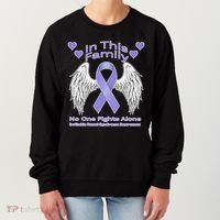 Irritable Bowel Syndrome Awareness Angle Wings No Fights Alone Women's Sweatshirt thumb 0