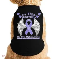 Irritable Bowel Syndrome Awareness Angle Wings No Fights Alone Doggie Tank thumb 0