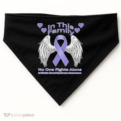 Irritable Bowel Syndrome Awareness Angle Wings No Fights Alone USA-Made Doggie Bandana