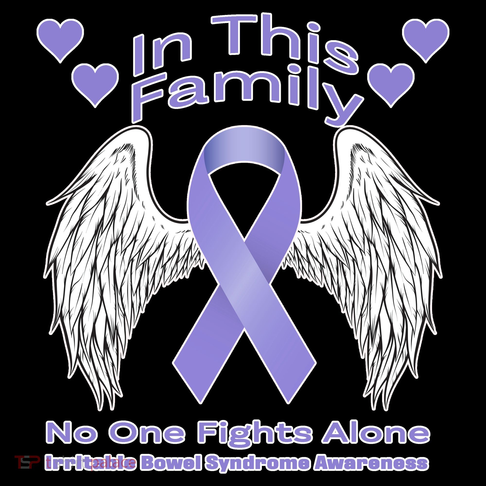 Irritable Bowel Syndrome Awareness Angle Wings No Fights Alone Bucket Hat