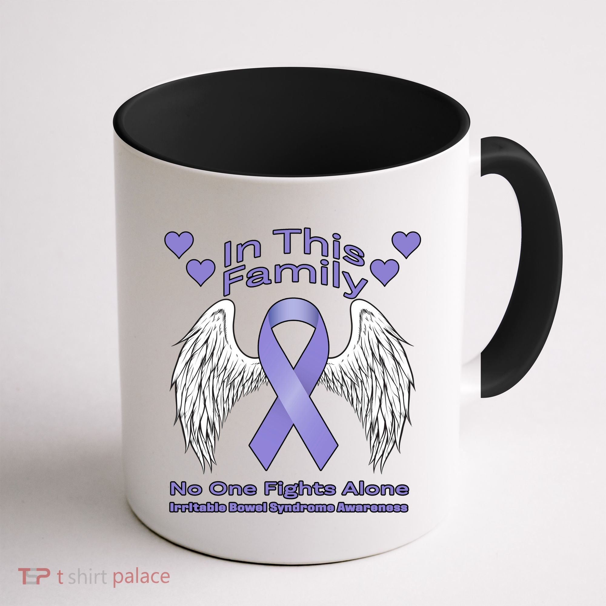 Irritable Bowel Syndrome Awareness Angle Wings No Fights Alone Coffee Mug