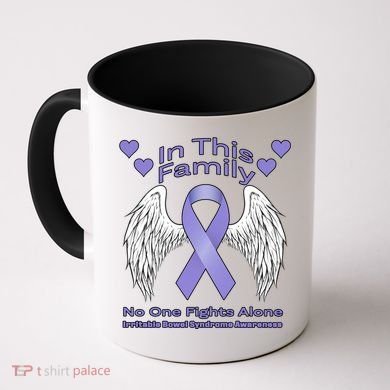 Irritable Bowel Syndrome Awareness Angle Wings No Fights Alone Coffee Mug