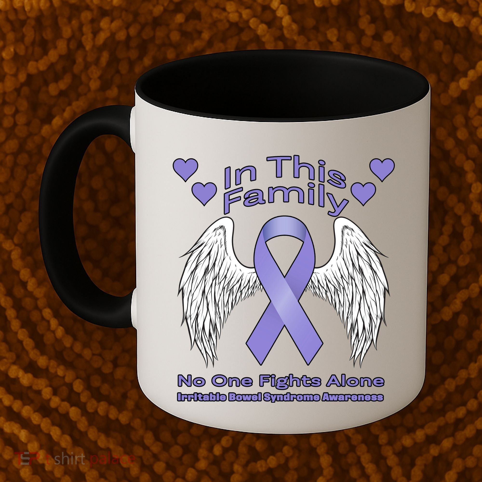 Irritable Bowel Syndrome Awareness Angle Wings No Fights Alone Coffee Mug