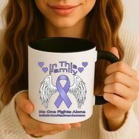 Irritable Bowel Syndrome Awareness Angle Wings No Fights Alone Coffee Mug thumb 3