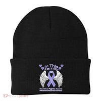 Irritable Bowel Syndrome Awareness Angle Wings No Fights Alone Beanie thumb 0