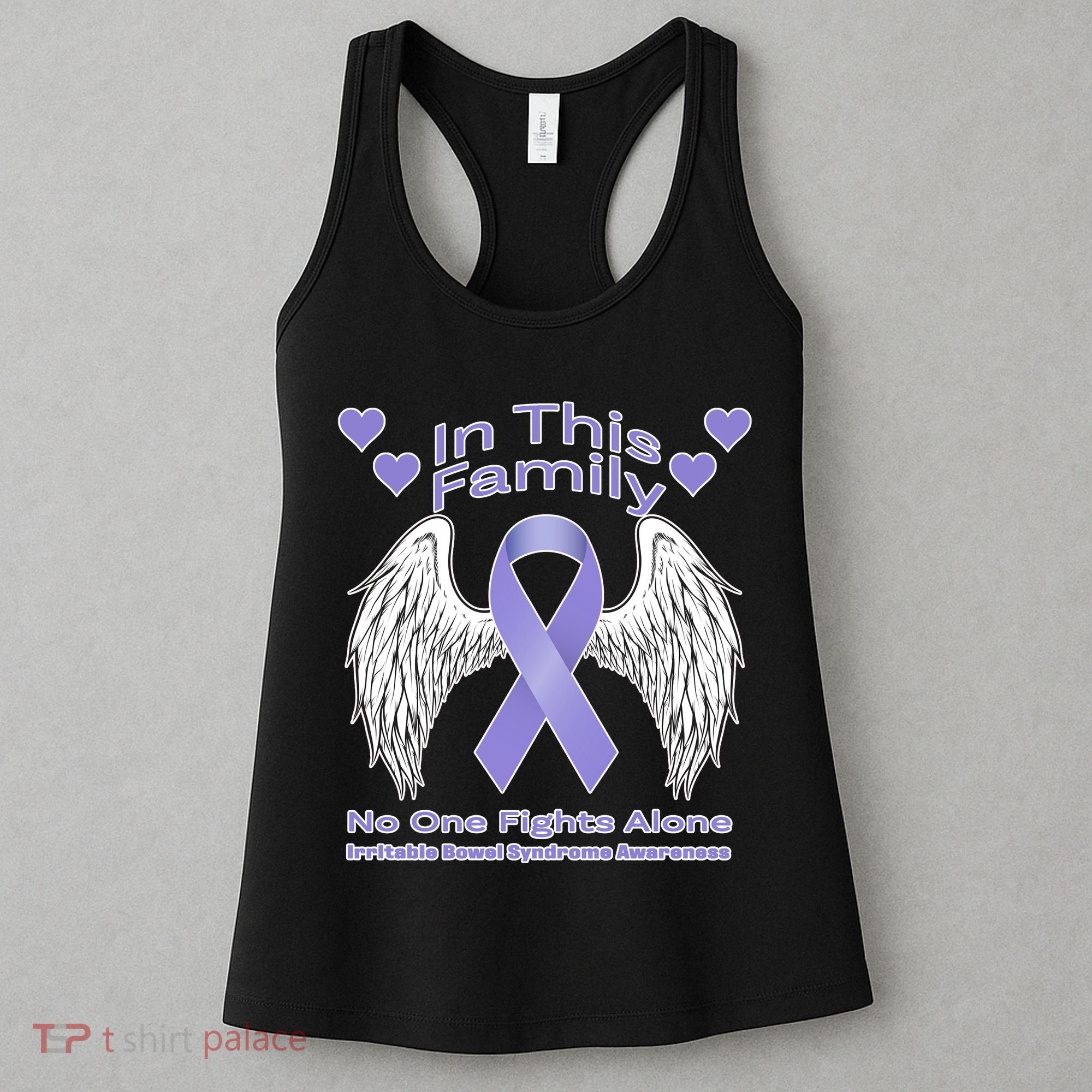 Irritable Bowel Syndrome Awareness Angle Wings No Fights Alone Women's Tank Top