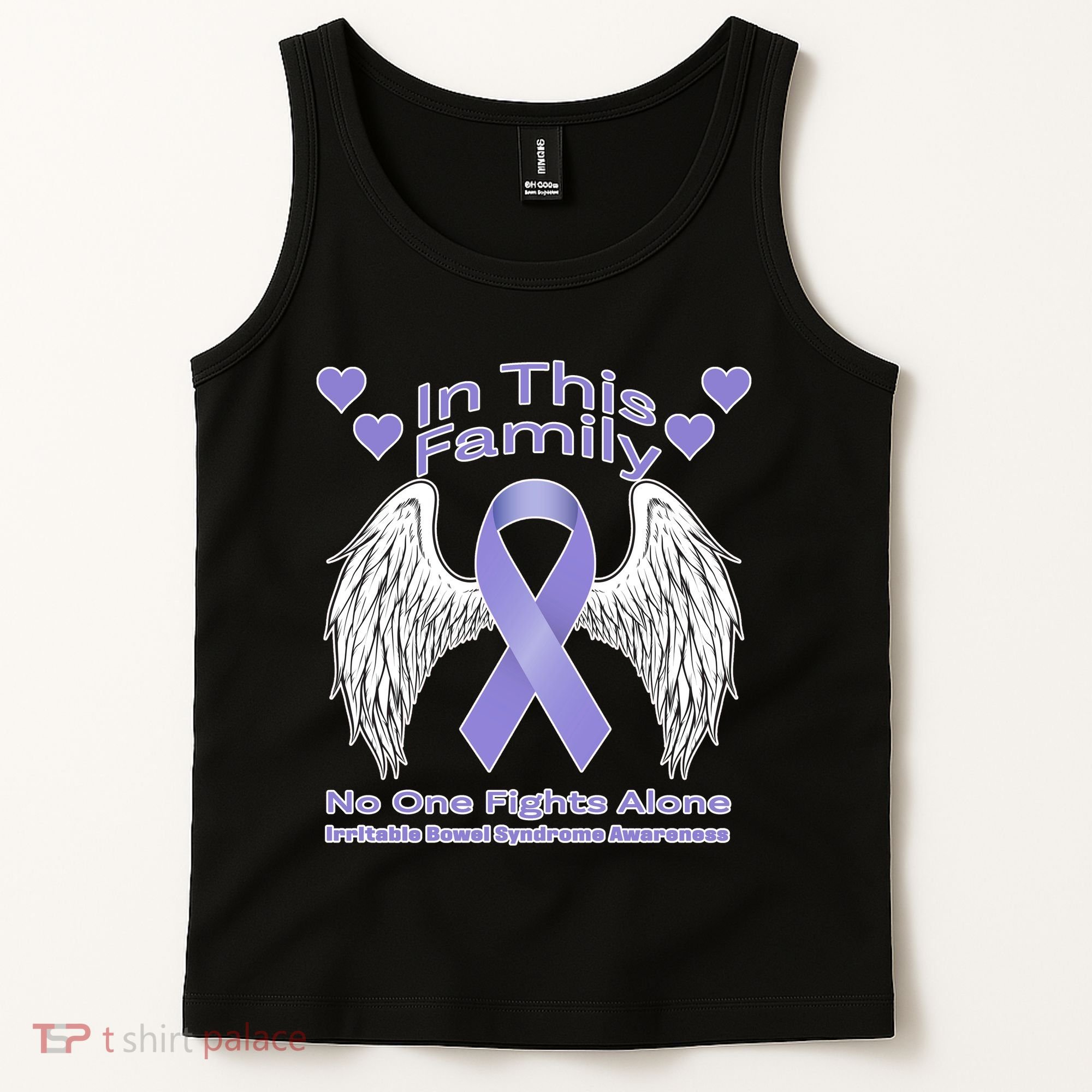 Irritable Bowel Syndrome Awareness Angle Wings No Fights Alone Tank Top