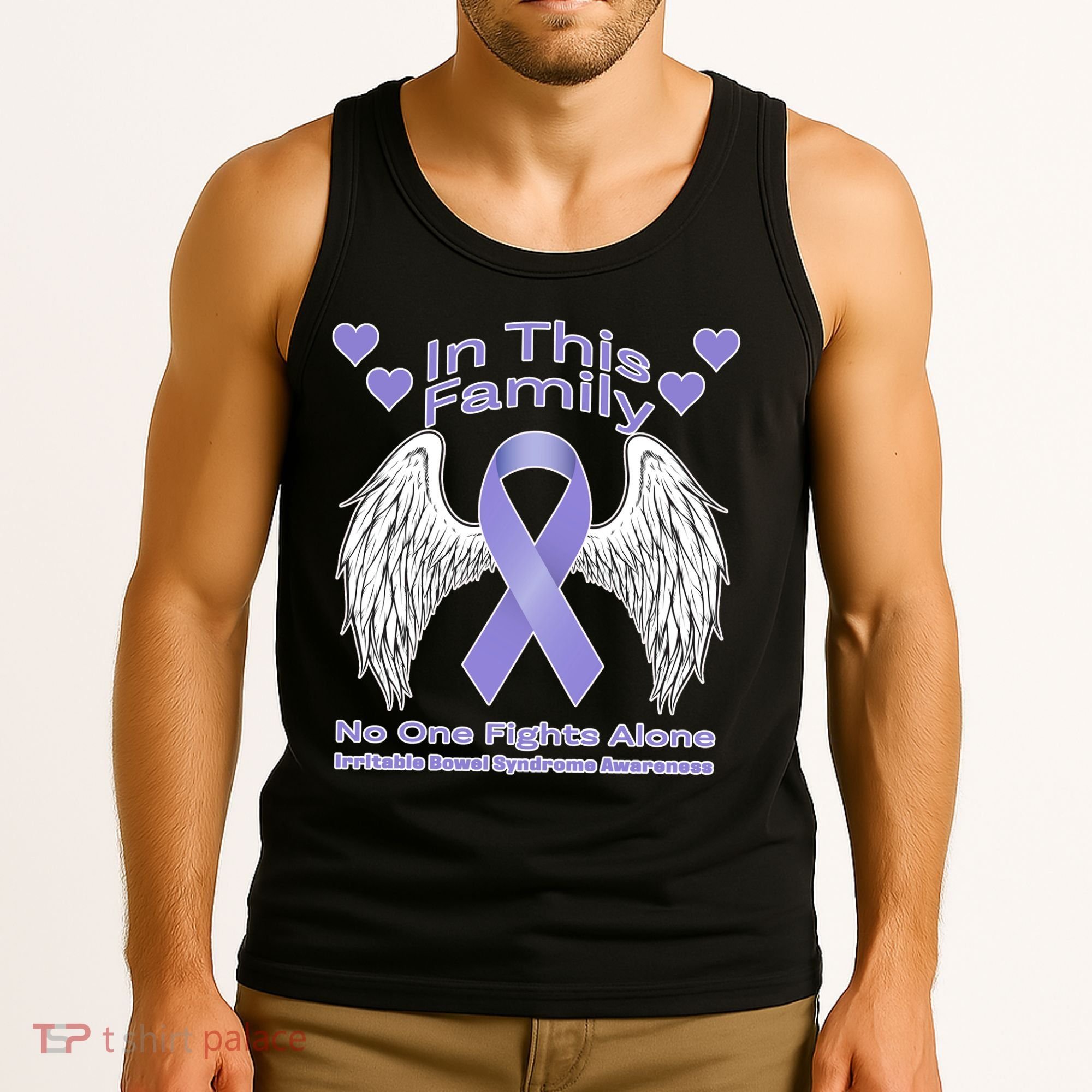 Irritable Bowel Syndrome Awareness Angle Wings No Fights Alone Tank Top