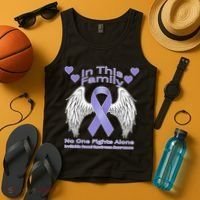 Irritable Bowel Syndrome Awareness Angle Wings No Fights Alone Tank Top thumb 4