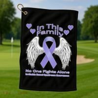 Irritable Bowel Syndrome Awareness Angle Wings No Fights Alone Golf Towel thumb 1