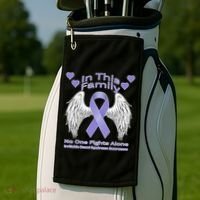 Irritable Bowel Syndrome Awareness Angle Wings No Fights Alone Golf Towel thumb 2