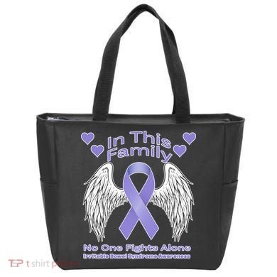Irritable Bowel Syndrome Awareness Angle Wings No Fights Alone Tote Bag