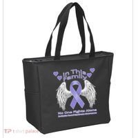 Irritable Bowel Syndrome Awareness Angle Wings No Fights Alone Tote Bag thumb 2