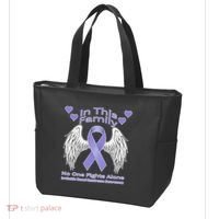 Irritable Bowel Syndrome Awareness Angle Wings No Fights Alone Tote Bag thumb 3