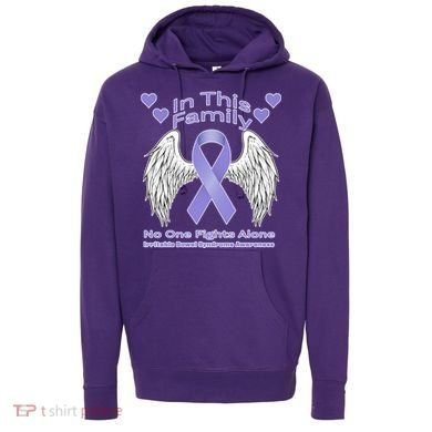 Irritable Bowel Syndrome Awareness Angle Wings No Fights Alone Hoodie