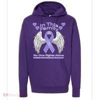 Irritable Bowel Syndrome Awareness Angle Wings No Fights Alone Hoodie thumb 0