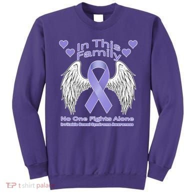 Irritable Bowel Syndrome Awareness Angle Wings No Fights Alone Sweatshirt