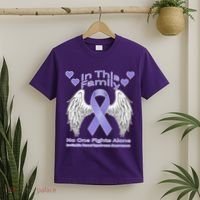 Irritable Bowel Syndrome Awareness Angle Wings No Fights Alone T-Shirt thumb 2