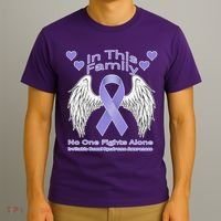 Irritable Bowel Syndrome Awareness Angle Wings No Fights Alone T-Shirt thumb 3