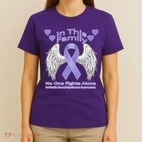 Irritable Bowel Syndrome Awareness Angle Wings No Fights Alone T-Shirt thumb 4