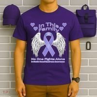 Irritable Bowel Syndrome Awareness Angle Wings No Fights Alone T-Shirt thumb 6