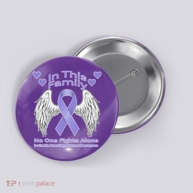 Irritable Bowel Syndrome Awareness Angle Wings No Fights Alone Button