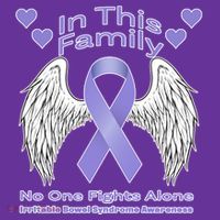 Irritable Bowel Syndrome Awareness Angle Wings No Fights Alone Button thumb 1