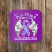 Irritable Bowel Syndrome Awareness Angle Wings No Fights Alone Coaster thumb 0