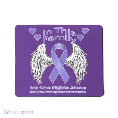 Irritable Bowel Syndrome Awareness Angle Wings No Fights Alone Mousepad