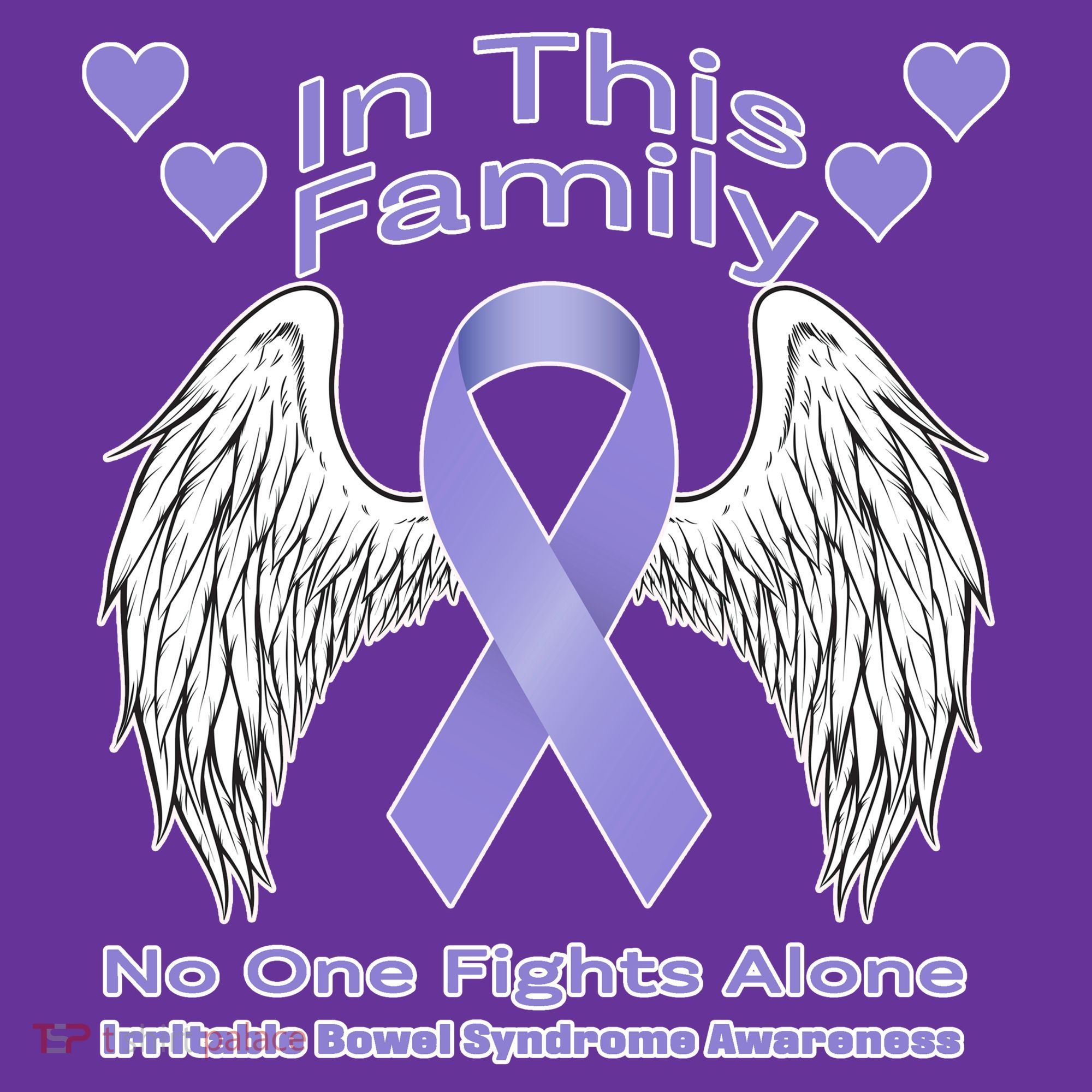 Irritable Bowel Syndrome Awareness Angle Wings No Fights Alone Mousepad