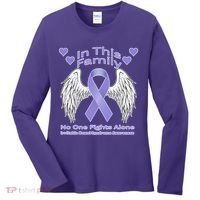 Irritable Bowel Syndrome Awareness Angle Wings No Fights Alone Women's Long Sleeve Shirt thumb 0