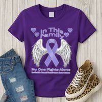 Irritable Bowel Syndrome Awareness Angle Wings No Fights Alone Women's T-Shirt thumb 3